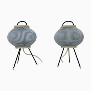 Lampes de Bureau Tripode Ripsal Bleues, 1950s, Set de 2