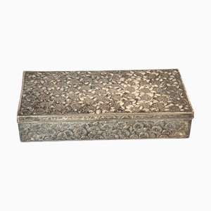 French Silver-Tone Metal Jewelry Box, 1970s