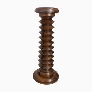 Midcentury Modern French Turned Beech Pedestal, 1940