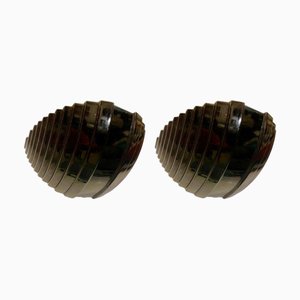 Murano Black Glass Wall Lights attributed to Vetri Pair, Italy, 1990s, Set of 2