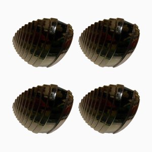 Black Murano Glass Wall Lights attributed to Vetri, Italy, 1990s, Set of 4