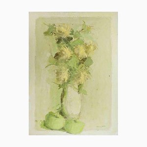 Franco Marzilli, Still Life with Vase of Flowers, Oil Painting, 1970s