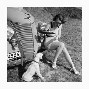 Karl Heinrich Lämmel, Woman and Dog in Summer, 1930s / 2025, Photographic Print
