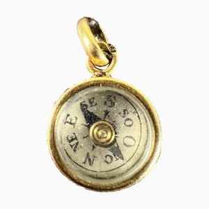 French 18 Karat Yellow Gold Compass Charm Pendant, 1920s