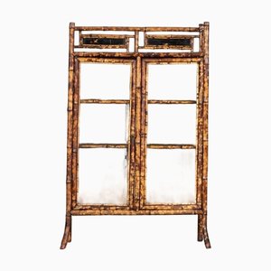 Antique English Bamboo Glazed Cabinet, 1880
