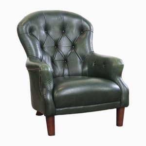 Sedia Chesterfield in vacchetta verde