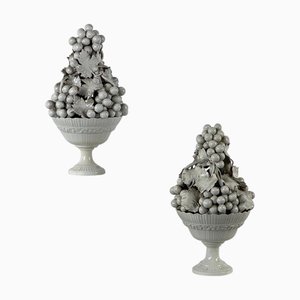 Italian Ceramic Fruit Topiary Sculptures attributed to Ceramica Nove, 1950s, Set of 2