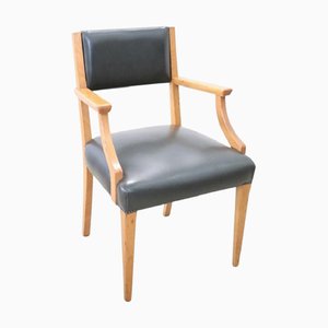 Desk Armchair in Oak and Faux Leather