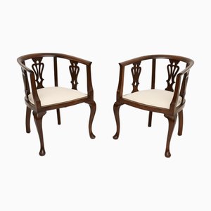 Antique Edwardian Tub Chairs, 1900s, Set of 2