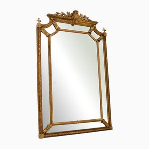 Miroir Ancien en Bois Doré, France, 1880s