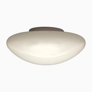 Modern Space Age Ceiling Lamp in Glossy White Murano Glass, 1970s