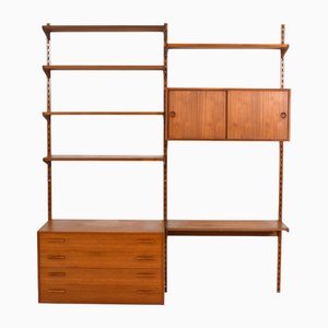 Système d'Étagère Murale en Teck par Kai Kristiansen pour FM Feldballes Møbelfabrik, 1960s