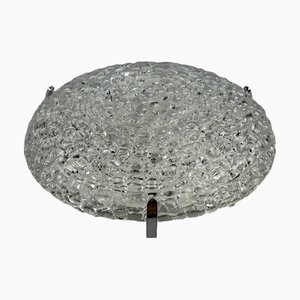 Space Age Ice Glass Flush Mount, 1960s