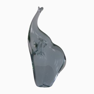 Aquamariner Elefant aus Muranoglas, Italien, 1970er