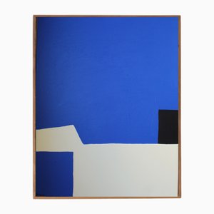 Bodasca, Composition Bleue Minimaliste, 2025, Acrylique sur Toile