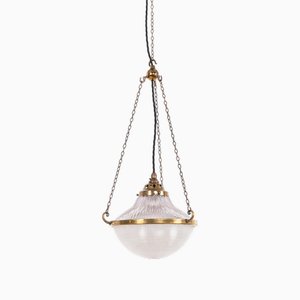 Blondel Stiletto Pendant Light in Glass from Holophane, 1890s