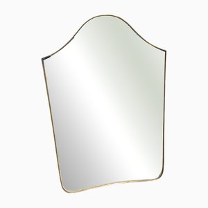 Miroir Mid-Century avec Cadre en Laiton, 1970
