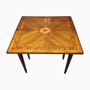 Table de Jeu Pliante en Bois Marqueté, 18ème Siècle