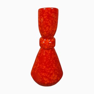 Vase Moderniste en Céramique Majolique Rouge, 1970s