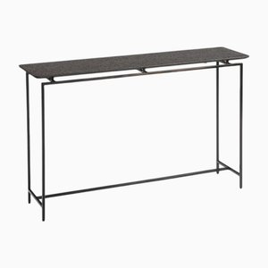 Oréko Rectangular Lava Stone and Metal Console Table by AM.PM, 2010s