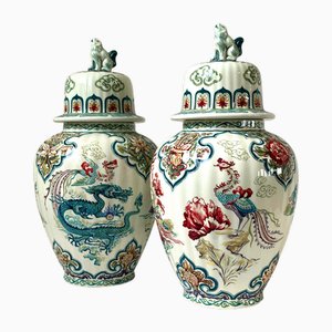 Royal Boch Changhai Ingwergläser von Boch Frères, Belgien, 1890er, 2er Set