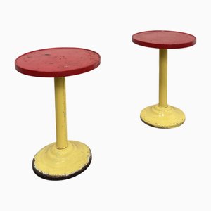 Tolix Model G Pedestal Tables, 1950s, Set of 2