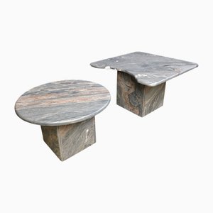 Tables Basses Vintage en Marbre, Italie, 1970s, Set de 2