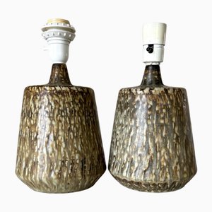 Lámparas de mesa Rubus Mid-Century de cerámica de gres de Gunnar Nylund para Rörstrand, Suecia, años 60. Juego de 2
