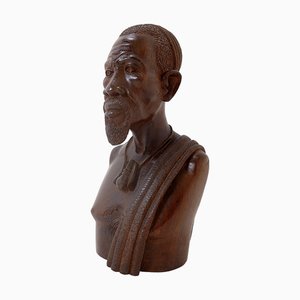 Kongolesische Büste in Wenge, Mitte des 20. Jahrhunderts