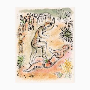 Marc Chagall, Combattimento tra Ulisse e Iro da Odyssey, 1989, Litografia