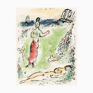 Marc Chagall, Athena Puts Odysseus to sleep from Odyssey, 1989, Litografía