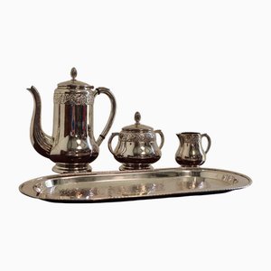 Art Nouveau Silver-Plated Tea and Coffee Service, 1950s, Set of 4