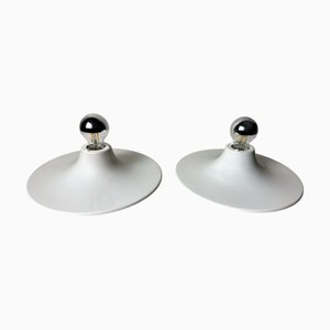 Italian Lacquered Aluminum Ceiling or Wall Lamps in the style of Gorgoni Gianluigi, 1970s, Set of 2