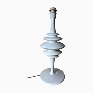 Space Age White Painted Aluminum Table Lamp in the style of Arredoluce, 1960s