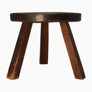 Round Brutalist Side Table, 1940s