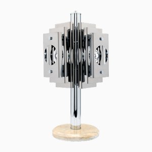 Italian Chrome Layered Table Lamp, 1960s