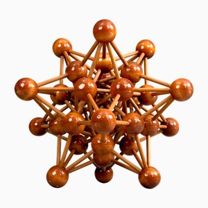 Atom Modell aus Holz, Holland, 1960er
