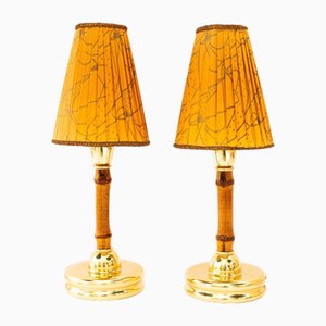 Lampes de Bureau Vintage avec Abat-Jour en Tissu par Rupert Nikoll, 1950s, Set de 2