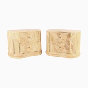 Rattan Bedside Tables, Set of 2