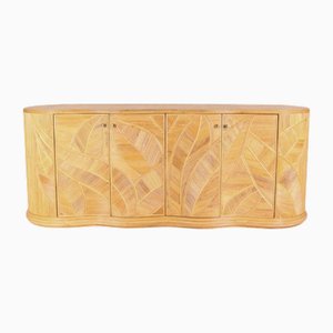 Large Curved Sideboard in Rattan, 1990s