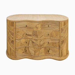 Curved Rattan Chest of Drawers