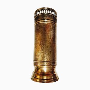 Vintage Schirmständer aus geprägtem Metall mit durchbrochener Galerie