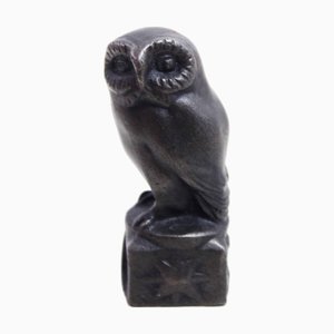 Vintage Eule aus Bronze, 1950er