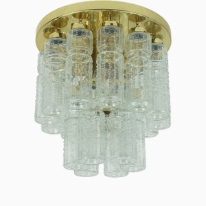 Mid-Century Ceiling Light with 18 Glass Tubes from Glashütte Limburg, 1970s
