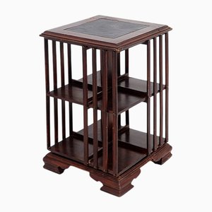 Sheraton Revival Style Wooden Swivel Side Table or Bookcase