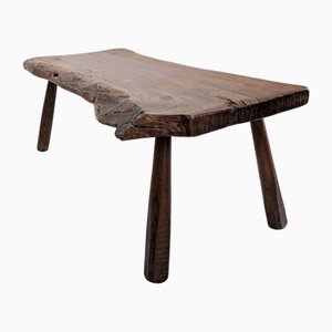 Table Basse Mid-Century Primitive en Chêne, France, 1950s