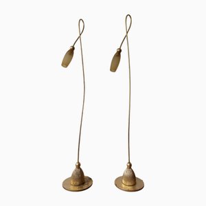 Tulip Stehlampen aus Messing von Sergio Terrain, Italien, 1970er, 2er Set