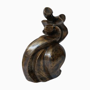 Mid-Century Wooden Abstract Sculpture, 1970s