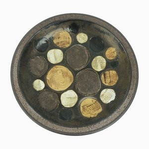 Große Mid-Century Keramikschale mit Urania Dekor von Ceramano, 1960er