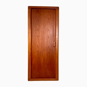 Brutalistisches Hänge- oder Standregal aus Teak mit Rolltür von CFC Silkeborg, Dänemark, 1970er